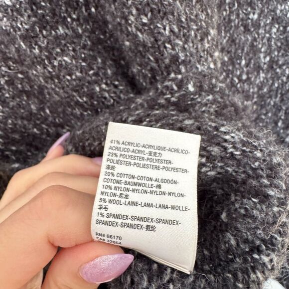 Anthropologie Black and Gray Marled V-Neck Sweater XS - Picture 6 of 7